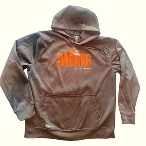 NFL Team Apparel Men’s CLEVELAND BROWNS Dri-Fit Hoodie Large